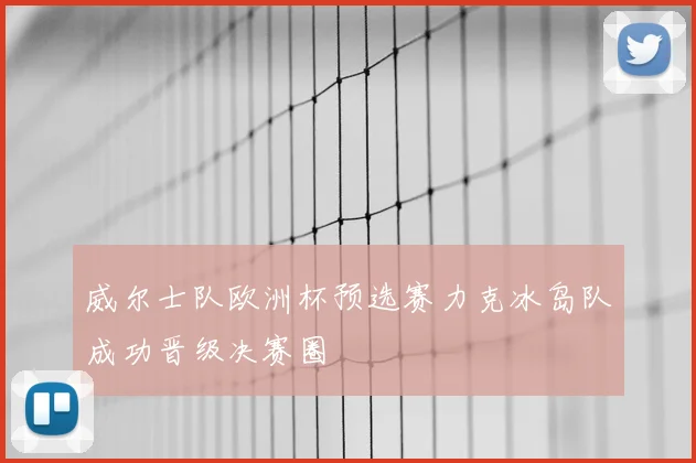 威尔士队欧洲杯预选赛力克冰岛队成功晋级决赛圈